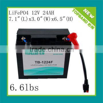 lithium iron phosphate batteries 12v 24ah with Anderson connector for golf cart/trolley