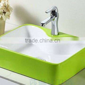 european style color art basin with facuet