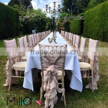 Discount New Design Wholesale Curly Willow Wedding Chair Cover Sash with Hood                        
                                                Quality Choice