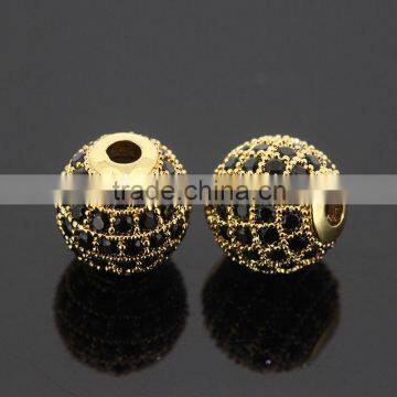 Round Brilliant Cut CZ Diamond Zircon Beads for Pendants or Charms Loose Black Zirconia Balls photo-5
