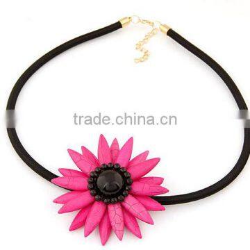 CZ98897 New design Bohemia Turquoise Sun Flower Necklace