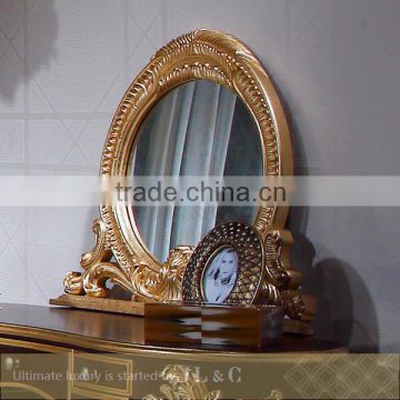 AB03-34 Antique Neoclassic Oval Mirror for Luxury Bedroom Sets-JLC Luxury Home Furniture