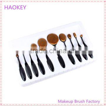 10PC/Set Pro Toothbrush Shaped Eyebrow Foundation Power Face Eyeliner Lip Oval Cream Puff Brushes Makeup Beauty Tools Set photo-2