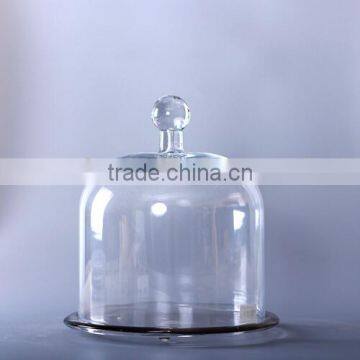huge glass dome with glass plate