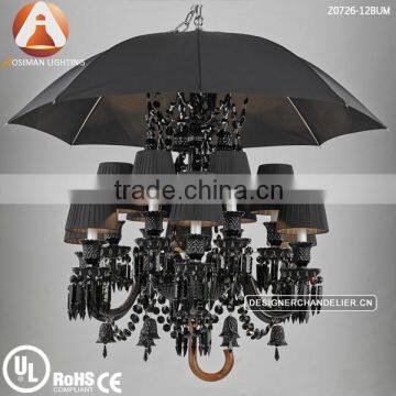 Baccarat Inspired Umbrella Chandelier in Black Color