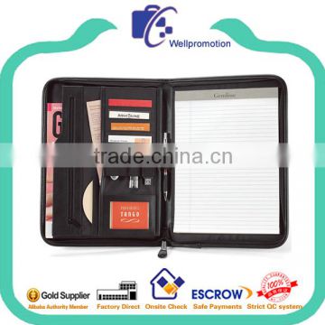 Fashion black a5 leather portfolio with zipper                        
                                                Quality Choice