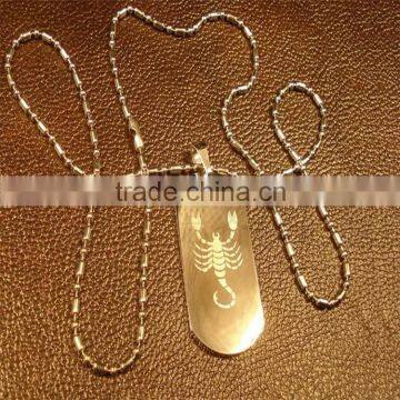 Hot sale metal football souvenir dogtag with gold chain