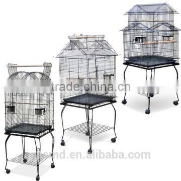 Large Canary Parakeet Cockatiel LoveBird Finch Roof Top Bird Cage With Stand --18"x14"x63" *Black