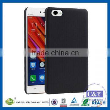 C&T Customized Black Rubberized Hard Plastic Skin Case Back Cover for vivo X5Pro