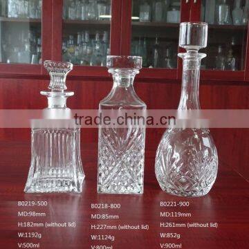 750ml Square Whisky Clear Glass Decanter With Polished Glass Lid photo-6