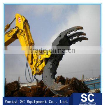 Excavator rotated grapple, hydraulic log grapple, Log Wood Grapple mechanical & hydraulic