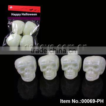 Halloween party items plastic noctilucent wholesale skulls toys