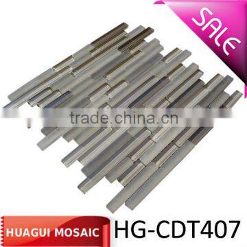 Frosted linear longart mosaic glass tiles HG-CDT407