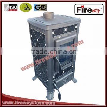 Domestic heating metal sheet material black colour cast iron stove