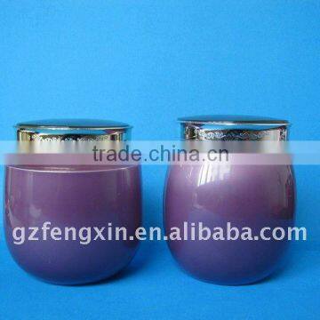 frosted and decal printed high quality cylinder 200ml PET jar