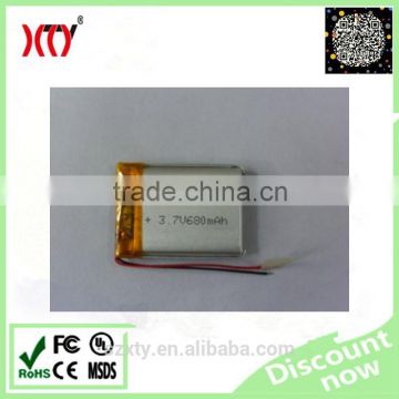 Large storage XTY051835 Lithium polymer battery 270mAh 3.7V lipo rechargeable battery