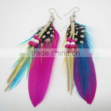 Fashion natural feather earring,Ladies party earring,2013 new jewelry