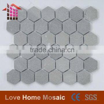 2016 hot sale grey hexagon marble mosaic tiles