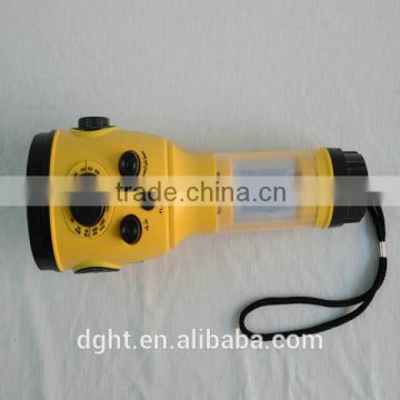 High quality AM/FM/WB band flashlight Plastic Protable hand rechargebale radio