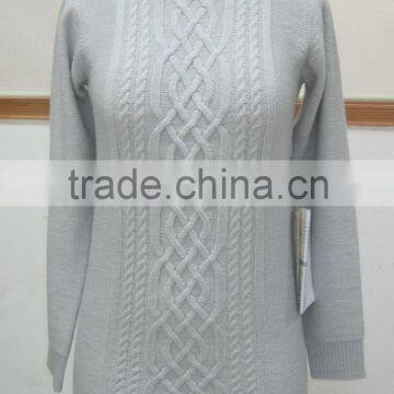 China Sales Ladies' Turtle Neck Long Sleeve Pullover Computer Knitted Sweater