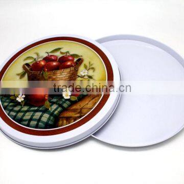 Round Color Tin Tray, Tin Bar Tray, Tin Fruit Tray