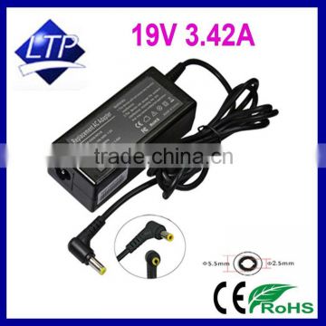 A grade quality Adapter 19V 3.42A 5.5*2.5mm power supply for Acer TravelMate 210 65W notebook charger