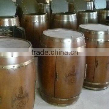 Innovative Refrigerator Wood Can Cooler Fridge with Barrel and Fridge Display Cabinet 3 in 1 Inner LED lighting