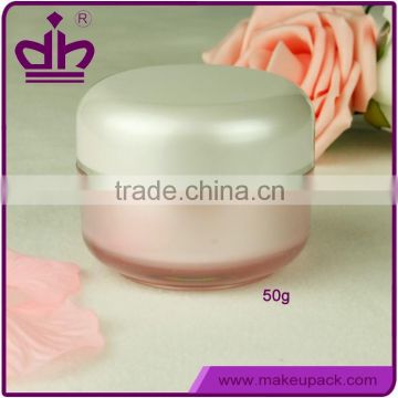 Wholesale 50g plastic double layer pink cosmetic containers