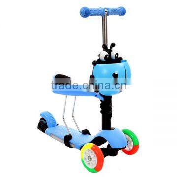 Wholesale cheap price plastic child scooter,3 in 1 baby scooter with seat,kids ride on toy 3 wheels foot scooter