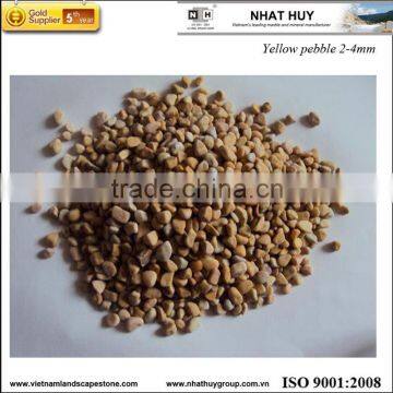 Vietnam stone yellow tumbled pebble, gravel