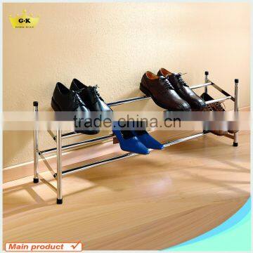 Cheap durable expandable 2 tier metal plating shoe rack