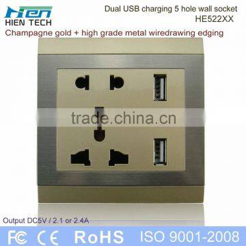 Public Commercial Using Wall Socket USB Light Socket With 2 USB Ports photo-3