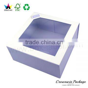 Folding Cardboard Luxury Large Clear Lid Gift Box Custom Paper