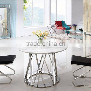 Round marble tops dining table