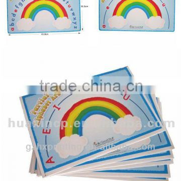 Rainbow printed paper poster for English letters learning