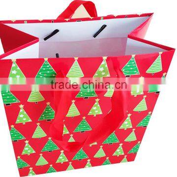 China yiwu factory christmas tree printing Christmas paper bag