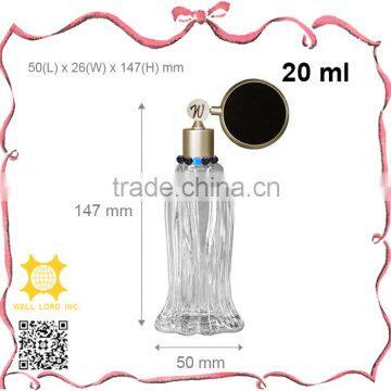 Hot black perfume bulb slender glass atomizer with beads decoration