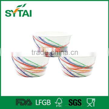 Disposable Custom Logo Printed Ice Cream / Frozen Yogurt Paper Bowl With Lid