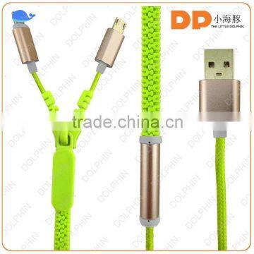 2 in 1 Usb Cable 2.0 Data Cable Tangle Free Zipper Usb Cable for Iphone 6