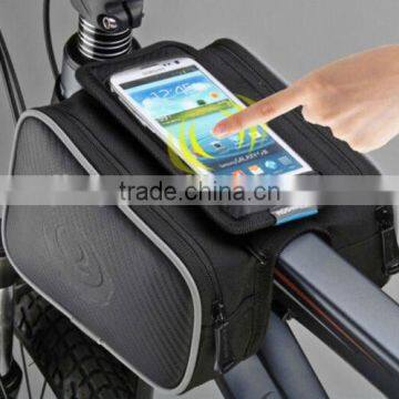 5.7" Cellphone Bike Bicycle Cycling Front Top Tube Frame Double Bag