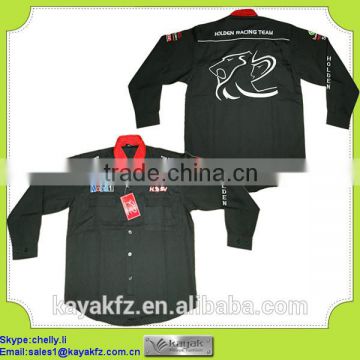 custom design black long sleeve racing shirt manufacturer