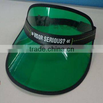 Cheap Promotional Plastic PVC Transparent Sun Visor Cap With Custom Logo