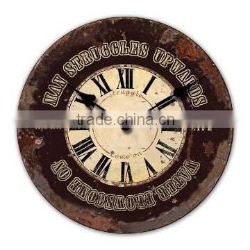 Customized Design Clock Plasitc And Canvas Painting Wall Clock