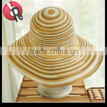 Clorful Rainbow Foldable 100% Paper Straw Braid Hat photo-3