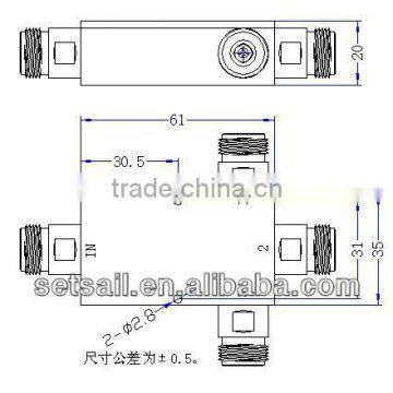 2-6G, 3 way Micro-strip RF Power Divider/Splitter