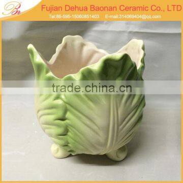 handmade craft cabbage style ceramic flower pot