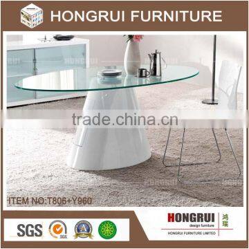 Alibaba online supplier wholesale oval plywood dining table,glass Banquet Table