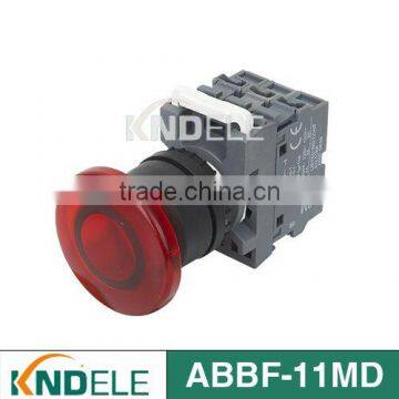 22mm LED lamp mushroom push button switch silver contacts ABBF-11MD
