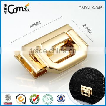 New design luxury gold metal push bag lock