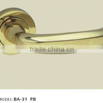 BA-31PB brass door handle on rose